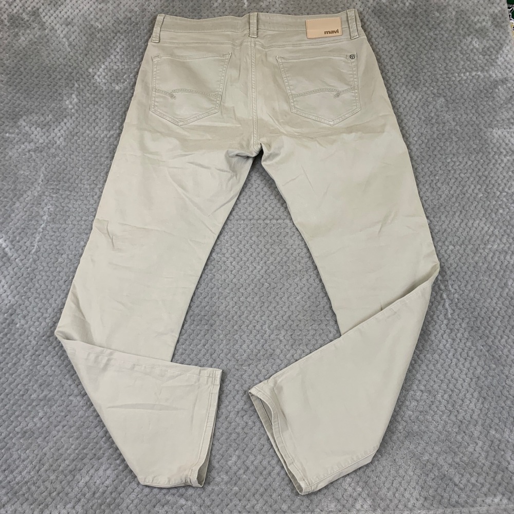 Mavi Zach Straight Leg Pants Mens 36x32 Sand Beige Cotton Stretch Chino Jeans - Picture 4 of 8
